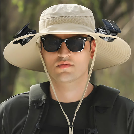 2-in-1 Outdoor Hat with Solar Fan – Sun Protection and Dual Power Ventilation